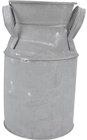 HANABASS 1pc Vintage Iron Flower Bucket for Home Decoration Retro Plant Pot European Style Floral Container Silver for Windowsill and Desk Display