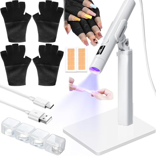 WDEC Portable Mains Libres Vernis Ongles Sèche - Linge Lumière, Support De Ceinture Mini Lumière Ongles Uv, Led Temps Vernis Ongles Sèche-Linge, Bricolage Maison Portable Voyage Sans Fil Nail Light