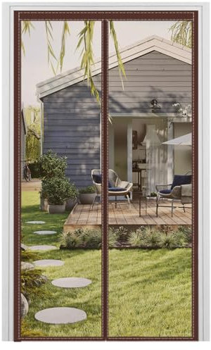 Magnetische Fliegengittertür 90 x 200 cm, Moskito-Magnet-Türschutz, hält Fliegen, Insekten und Käfer, robustes Netzgitter Türen Magnete, Vollrahmen-Magnetband