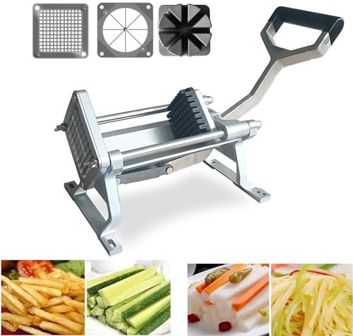 Extra Heavy Duty French Fry Cutter Stainless Steel Potato Slicer Commercial Vegetable Fruit Dicer Onion Tomato Chopper with Wall Bracket, Fixed Counter or Wall Mount (Size : 12mm)