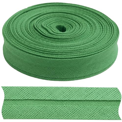 AERZETIX - C77322 - Band Streifen Schrägband 9 Meter x 17 mm - aus Baumwolle - Farbe grün - Paspelierung passepartouts borten für Kleidung Kissen bettdecken schrägband