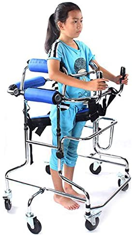 Rollator für Kinder mit 6 Rädern, zusammenklappbar, für Körpergröße 110–145 cm, Gehgestell, Bremse, Zerebralparese-Lauflernhilfe – einfach zu manövrieren und aufzubewahren