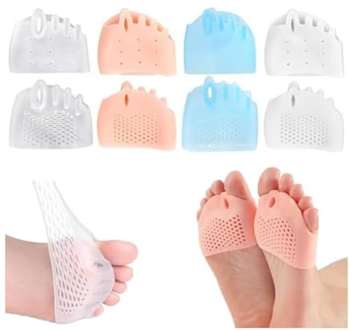 zhongbe Separadores de Dedos de Silicona para Mujer, 4 Pares, Transpirables y Suaves, para Dedos superpuestos, Corrector de pies, para Mujeres y Hombres.(Mix)