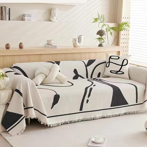 Housse de canapé modulaire en forme de L, housse de protection multifonctionnelle pour canapé modulaire sans accoudoirs/d'angle pour canapé 1/2/3/4 places ou couverture de canapé (180 x 130 cm)