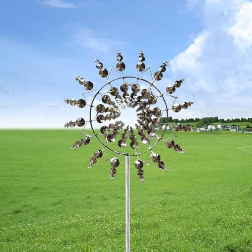Magic Windmill Metal Windmill Wind Powered Sculpture Unique and Magic Wind Powered Sculpture Wind Spinner Wind Spinner Garden Wind Chime for Outdoor Use