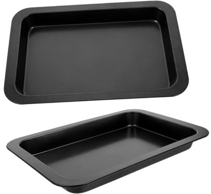 ULTECHNOVO 2stücke Rechteckige Backform Aus Carbonstahl Mit Antihaftbeschichtung Wiederverwendbares Backblech Für Kuchen Kekse Brot Und Desserts Kompatibel Mit Meisten Backöfen