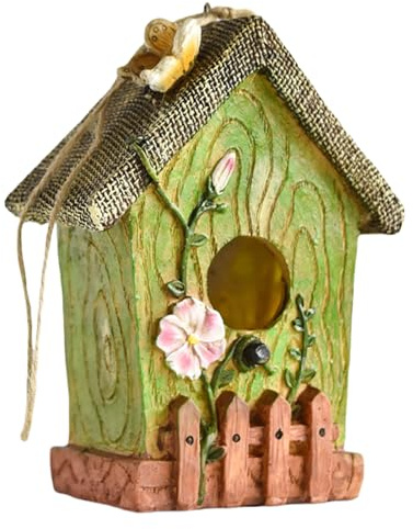Outdoor -Vogelhäuser, Vogelhäuser für Outdoors, Harz Hangable Bird House, Buntes Nistkasten, dekoratives Haustierhaus, Gartendekoration für -Terrasse Balkon