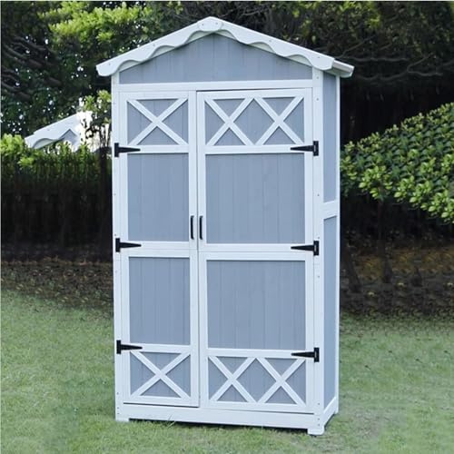 Potting Bench, Outdoor Locker Rainproof Storage Cabinet Garden Courtyard Tool Room Yard Waterproof Tool Cabinet Outdoor Sun Protection Storage,A