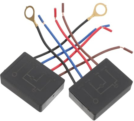Gatuida Interruptor Regulador Intensidad LED Táctil Abs Negro Fácil Instalación Control por Sensor, 2 Piezas para Lámpara de Mesa