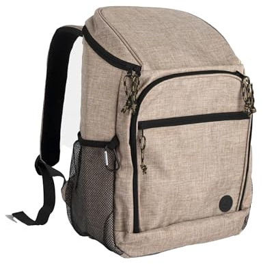 Sagaform City Kühlrucksack 21 Liter isolierter Rucksack aus recyceltem PET wasserdichte Kühlfunktion beige nachhaltiger Picknickrucksack für Schule Ausflüge, 5018588