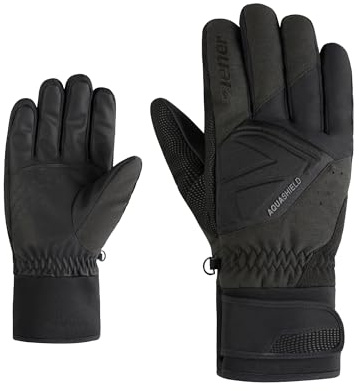 Ziener GATIS-Z Guanti da sci invernali da uomo impermeabili senza PFC, nero tec, 8,5