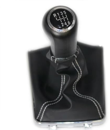 DCXXAN Pomo de Palanca de Cambios de Cuero Cromado de 6 velocidades para para Opel Astra III H 1.6 y Vauxhall (2004-2010)