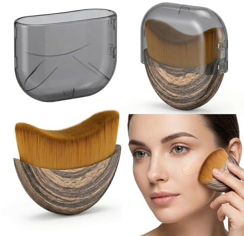 BAHME Pack of 2 Face Brush, Exfoliating Brush, Dry Face Brush, Monastery Brush, Dry Brush, Natural Bristles for Dry Brushing Massage, Lymphatic Face Brush, Dry Brush Face, Natural Bristles