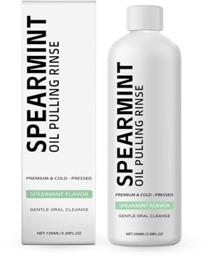 Enjuague de extracción de aceite de menta natural con aceite de prensado en frío, menta orgánica para dientes y enjuague bucal para aliento