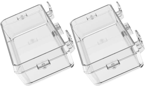 JECOMPRIS Set 2 Pezzi Ciotole Rotonde per Rettili Ventosa Stabile in ABS Alimentatore Lavabile per Pet Rettili in Terrario