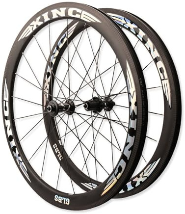 Carbonfaser-Laufradsatz 700C Rennrad Vorder- Und Hinterräder 50mm C/V-Bremsfelge 100/130mm QR 7/8/9/10/11/12-Gang-Kassette, Presta-Ventile, 120 Klicks, 23-43C Drahtreifen
