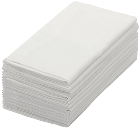 COTTON CRAFT White Dinner Napkins - Set of 12 Classic Pure Cotton Soft Cloth Napkins - Durable Washable Everyday Lunch Brunch Table Restaurant Wedding Party Gift Reusable Napkin - 17 x 17 inches