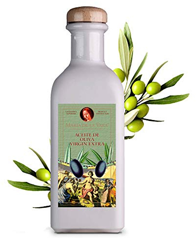Maria de la Vara Olivenöl Virgin Extra – erste Güteklasse 0,5L I Natives Extra Vergine I Kaltgepresst zum Braten & für mediterrane Küche I Aceite de Oliva – Made in Spain