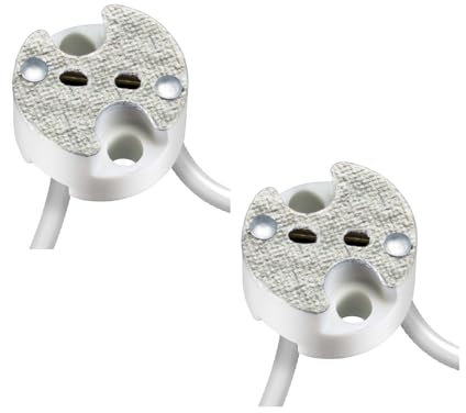 ledscom.de 2 Stück GU5.3/G4 Fassung, Keramik, weiß, 12V AC, max. 25W