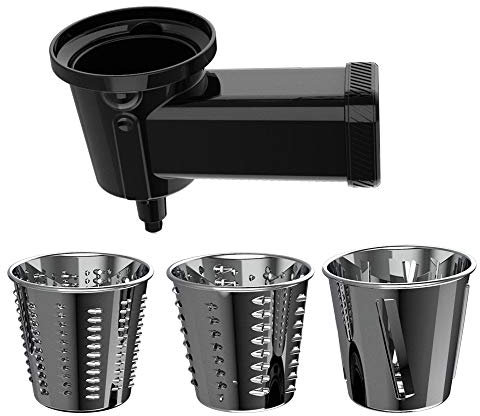Cecotec Accesorio para Amasadora Twist&Fusion Salad. 3 Tambores Intercambiables, Ideal para Cortar, Rallar y Rebanar Verduras, Acero Inoxidable, Compatible con la gama de amasadoras Twist&Fusion