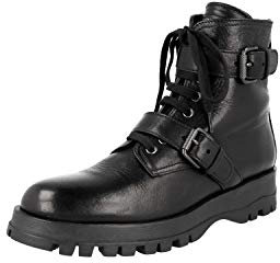 Prada Damen Schwarz Leder Stiefelette 1T060L Wag F0002 41 EU