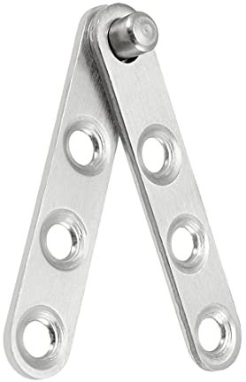 PATIKIL 59mm 360 Grado Rotante Porta Perno Cerniera, 1 Set Acciaio Inox Cerniera per Mobili, Argento Tono