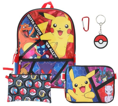 BIOWORLD, Boys, Youth Five-Piece Backpack Set (Little Kid/Big Kid), Aop, One Size