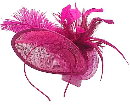Topkids Accessories Fascinators Fascinator Hat Hats Headband Hatinator Ascot Fascinator Bridal Hats Wedding Fascinators for Women, Ladies, Girls On Aliceband (Fuchsia)