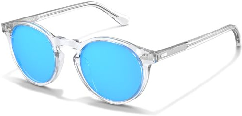 Carfia Retro Occhiali da Sole Uomo Polarizzati Occhiali Unisex per Uomo e Donna con Struttura in Acetato e Protezione UV400