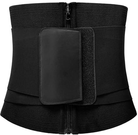 VIDECOR Damen-Taillentrainer-Korsett-Schlankheitsgürtel, Schweiß-Taillenformer-Trimmergürtel mit Doppelt Verstellbarem Bauch-Klettverschluss, Sport-Workout-Schlankheits-Bauchgürtel,A-Large