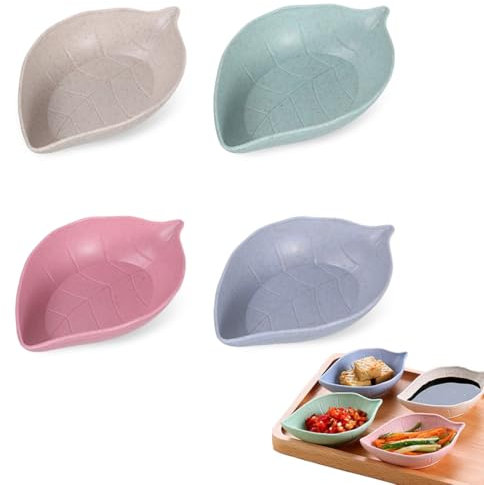 LONZIKP 4 x Cuencos para Dips, Salsas Pequeñas, Soja, Sushi, Fingerfood, Especias y Mermelada