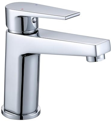 Florenta Wasserhahn Bad Messing Einhebel-Waschtischarmatur mit 50cm Anschluss, Chrom Einhandmischer Waschbecken Armatur Badarmatur Mischbatterie Waschtischmischer mit Auslauf Höhe 95MM für Badezimmer