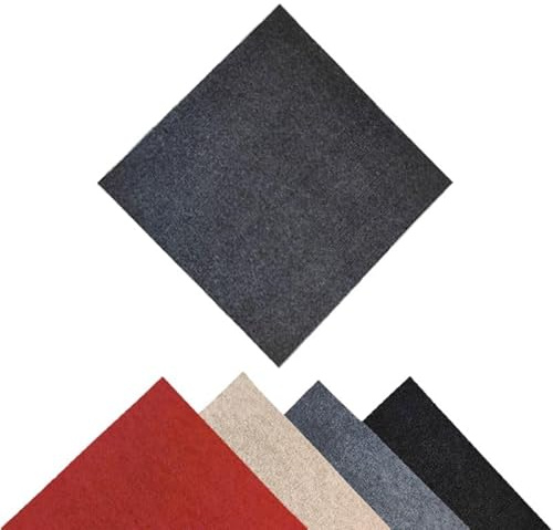 Moqueta Suelo Lavable Adhesiva 50x50 Gran Formato Negro | Caja 20 uds - 5m² | Menos juntas, mas estéticas, montaje ultra rápido con tijera o cúter