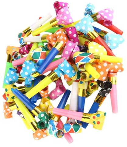 Toyvian 50piezas Juguete Inflable Enrollable Para Fiestas Divertidos Sopladores De Fiesta Para Cumpleaños Regalos De