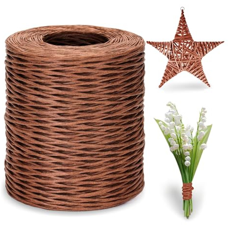 Floral Wire, 200m x 2mm Paper Covered, Craft Vine Binding, Florist Wire for Wreath Making, Bendable Vine Florist for Floral Bouquets Wrapping (Brown)