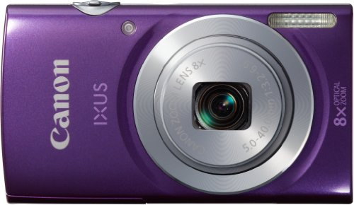 Canon IXUS 145 Digital Compact Camera Working w/ Canon 8x Optical Zoom Lens Purple (Renewed)