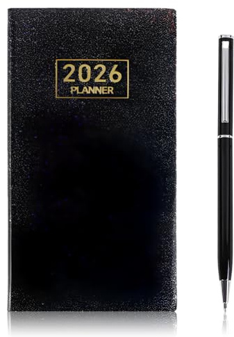Agenda Familiare 2026 A5 - Pianificatore Settimanale con 5 Programmi, Stampa Spray con Dettagli in Oro, Gen - Dic, Chiusura Elastico e Segnalibro a Nastro - Organizzatore per Scrivania o Borsa (9,6 X