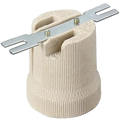 Ceramic Porcelain E27 Light Socket, Edison Screw E27 Lamp Light Bulb Holder Lights Socket Ceramic for LED, CFL, Heat Vintage E 27 Lamp Mount(SIZE:1 Pc)