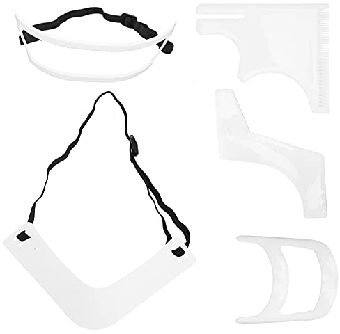 Sorandy Set di 5 Modelli per Barba Set di Strumenti per Modellare la Barba Bianca per la Cura Dell'attaccatura dei Capelli, Modelli per lo Styling della in Plastica Flessibile per un Taglio Preciso,