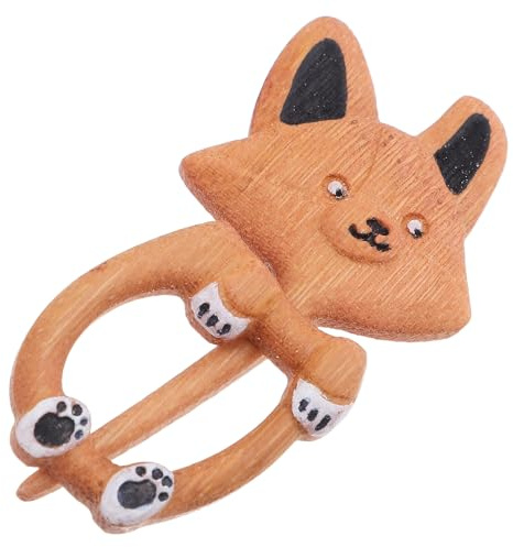 BESPORTBLE Épingle Bois Forme Chien Sculptée Main Broche pour Foulard Accessoire Vintage pour Écharpe ou Châle Bijou pour Fille et Femme