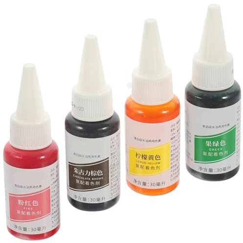 Holibanna Colorant Alimentaire Liquide pour Décoration et Cuisson de Pâtisseries Kit de 4 Bouteilles Mélangeable pour Gâteaux et Œufs