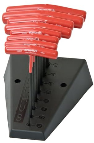Bondhus 15289 - Juego de 8 asas hexagonales en T (6 pulgadas, 2 – 10 mm, con soporte)