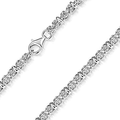 MATERIA Damen Halskette Königskette Silber 925-5mm Silberkette Kette Collier rhodiniert in Etui 45 50 60 cm K77