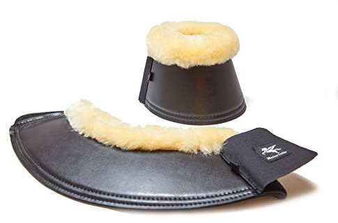 Engel Reitsport Springglocken-Paar mit Lammfell L Schwarz/Med.