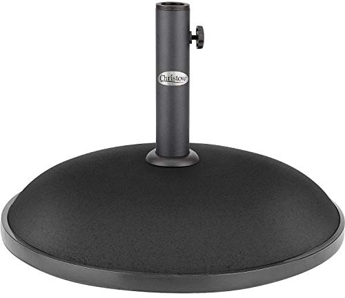 CHRISTOW Garden Parasol Base 25kg, Round Patio Umbrella Weight, Outdoor Sun Shade Canopy Stand Holder, Heavy Duty Compound Concrete