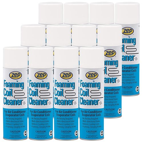Zep Foaming Coil Cleaner - 20 oz (Case of 12) - 20201 - Professional Strength Quickly Cleans HVAC and AC Units