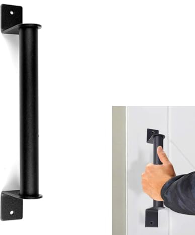Scheunentor Griff, Heavy Duty Kohlenstoffstahl Schiebetür Handgriff, Schwarzes Hochleistungs Scheunentürgriff, für Schwere Schiebetüren für Scheunen und Holztüren verwendet