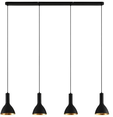 Arcchio Cosmina Modern Black Metal Ceiling Light - Dimmable Pendant Lamp for Kitchen With 4 E27 Light Sources