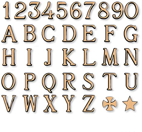 REAL VOTIVA FONDERIE D'ARTE Lettere e Numeri in Bronzo per lapidi o Numeri civici. Altezza 8 cm. Romano Bronzo Lucido (Lettera M)