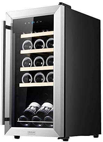 Cecotec Vinoteca GrandSommelier 15000 INOX Compressor. 15 Botellas, Compresor, Alto Rendimiento garantizado, Temperatura Regulable, Luz interior